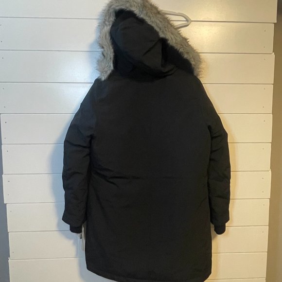 BCBGeneration Dark Gray Ski Jacket with Fur Hood - Picture 4 of 8